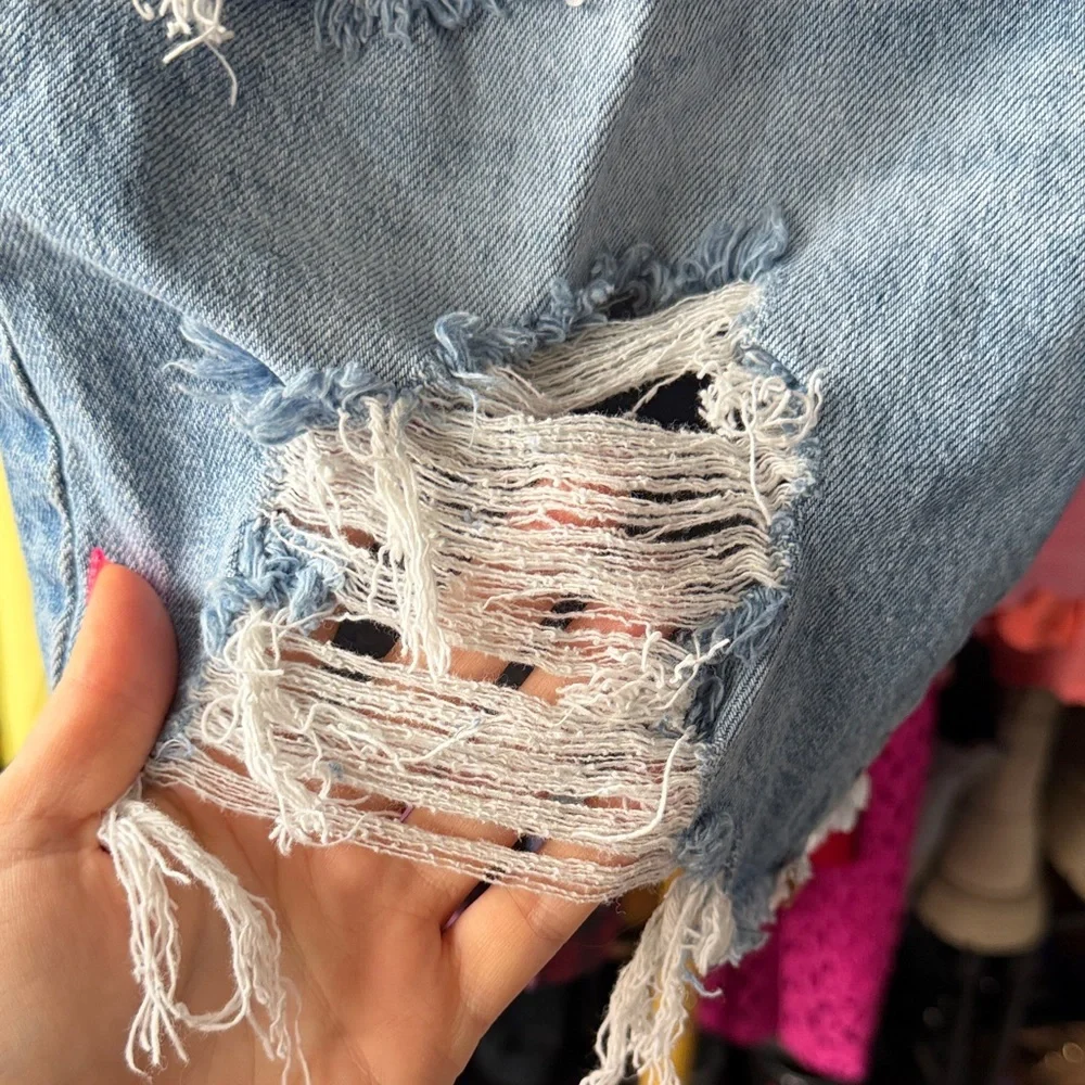 Aeropostale 90s baggy shorts Distressed Denim Shorts size 0